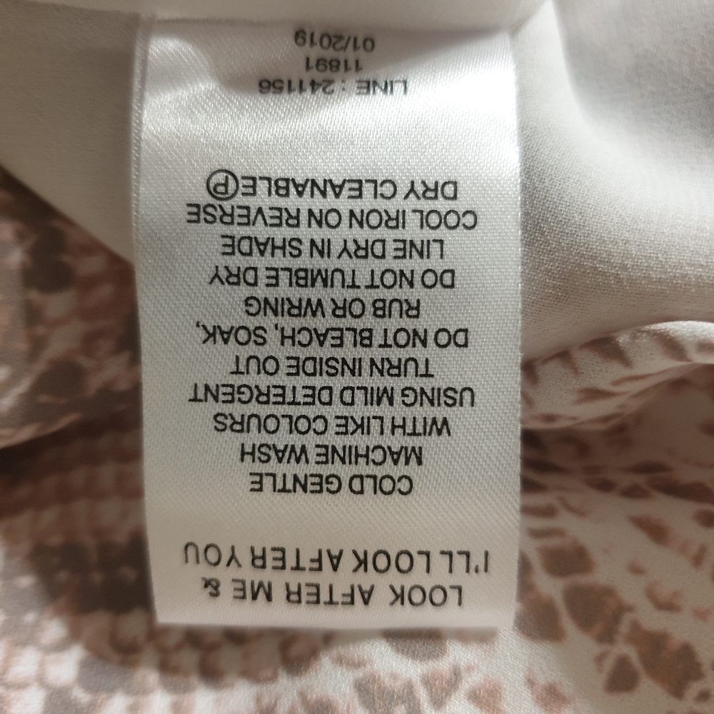 Just Jeans AU-16 White/Brown Print Sleeveless Singlet Top Tee NWOT - Picture 7 of 10